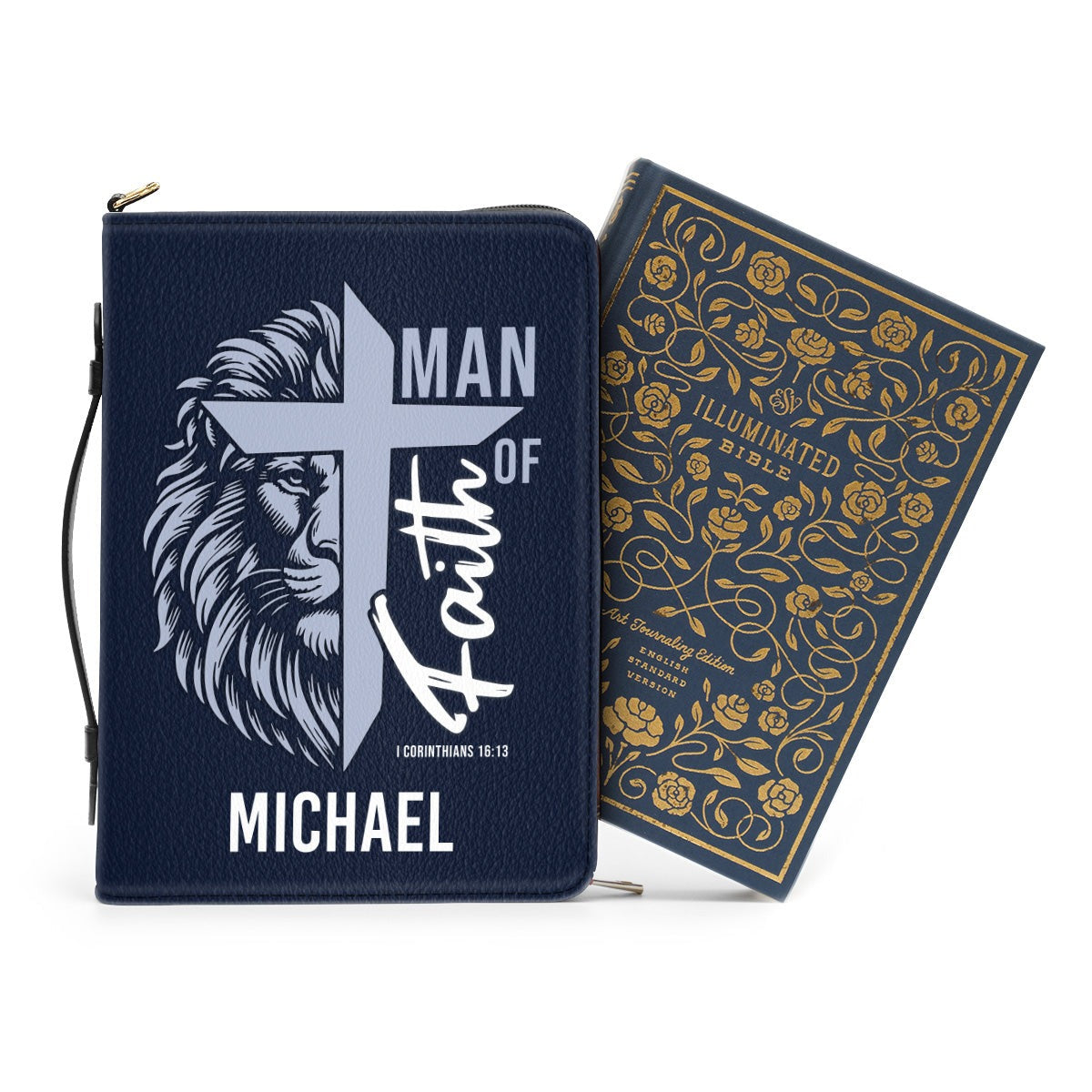 Man Of Faith Leather Book Cover, Personalized Bible Cover, Christian Gift, Bible Covers Jesus Gifts